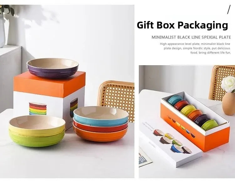 Set di ciotole per dessert colorate Le Creuset, stoviglie in ceramica, ciotola per riso, ciotola per zuppa, set regalo in confezione regalo, forma rotonda di lusso, per uso adulto