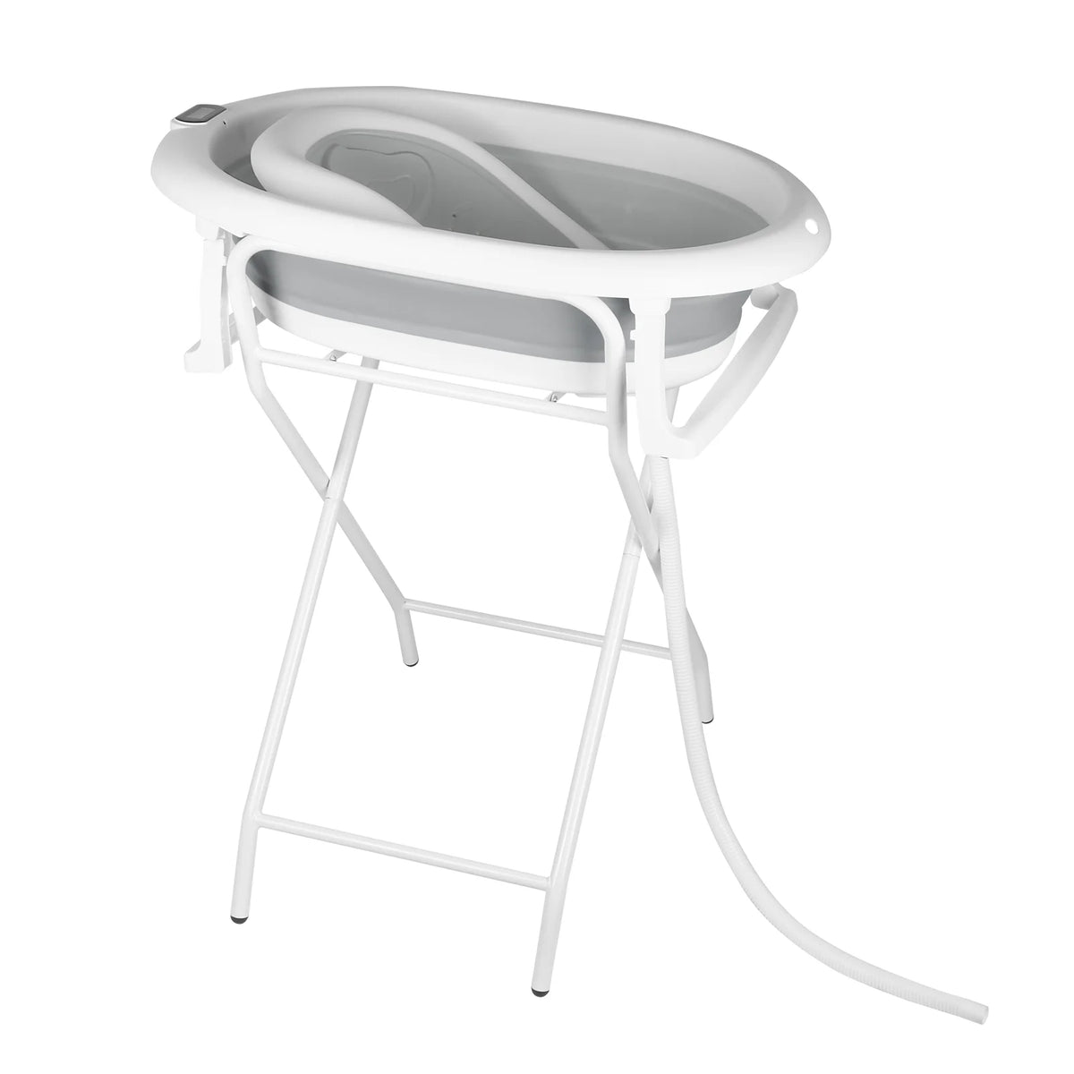 Vasca da bagno pieghevole per neonati con supporto – Vasca da bagno XXL per neonati con supporto, termometro 2.0, sedile da bagno e sistema di drenaggio – Perfetta per la doccia – Dalla nascita ai 3 anni – Ideale come