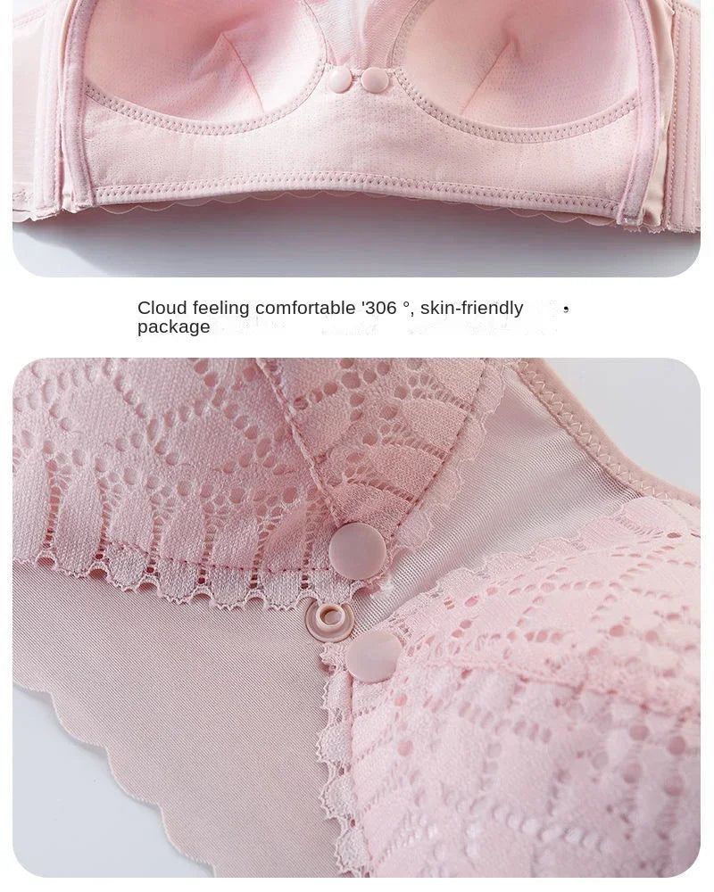 Reggiseno per allattamento premaman con bottone frontale Intimo raccolto regolabile Reggiseno per allattamento confortevole per l'allattamento di vestiti per donne incinte