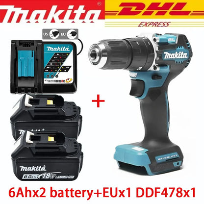 Per trapano avvitatore a batteria Makita DDF487, utensile elettrico compatto e senza spazzole, trapano ad alta coppia per lavori di falegnameria fai-da-te e uso professionale.