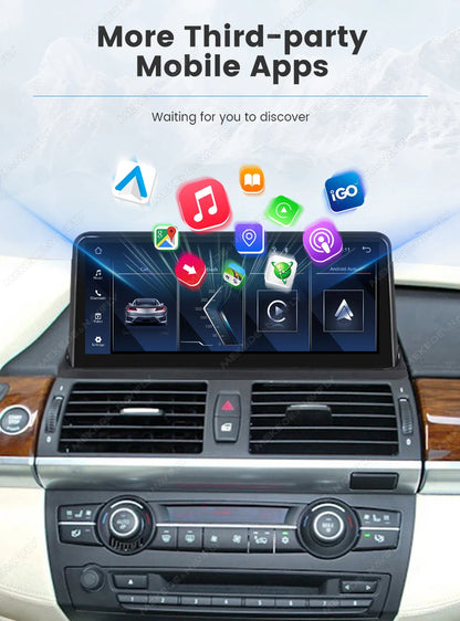 Mekede, autoradio con schermo touchscreen da 8,8 pollici, compatibile con CarPlay wireless e Android Auto, sistema di navigazione GPS, sistema multimediale per auto, sistema operativo Linux, radio per BMW X5 E70 X6 E71 2007-2