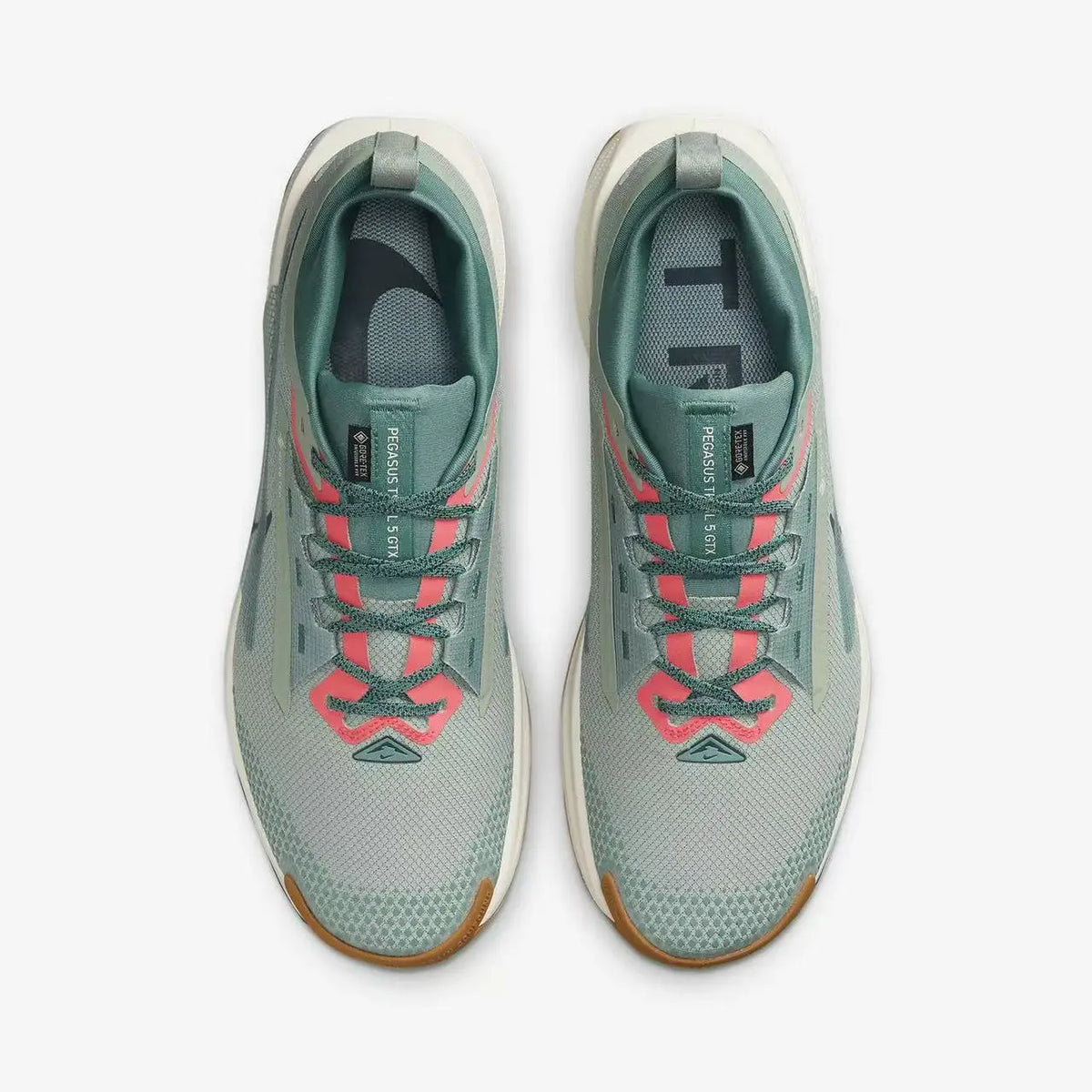 Scarpe da trail running Nike - rete grigio-verde, traspiranti, protettive, con ammortizzazione, suola in gomma resistente, modello FQ0908-300.