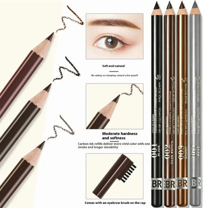 Matita per Sopracciglia Professionale a Doppia Punta con Pennello, Impermeabile, Resistente alle Macchie, Colore Naturale, Facile da Applicare, Eyeliner per Donne, Penna per il Trucco delle Sopracciglia