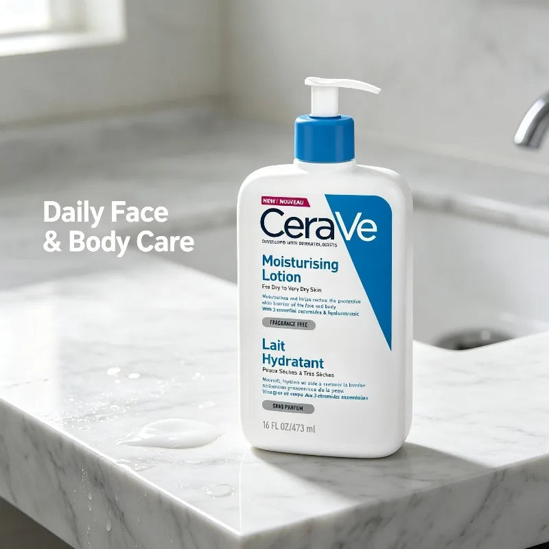 CeraVe, lozione per il corpo in confezione grande da 473 ml, latte idratante multiuso per la pelle secca di viso e corpo.