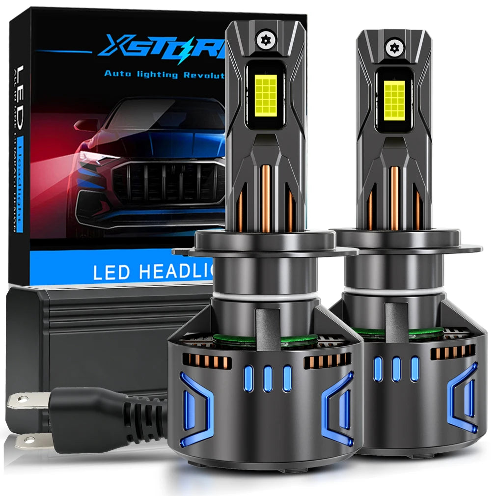XSTORM H7 Lampadine LED per Fari H1 H4 H11 9005 9006 9012 Luci LED Canbus 80000LM 400W Fari Auto con Ventola Turbo 6000K