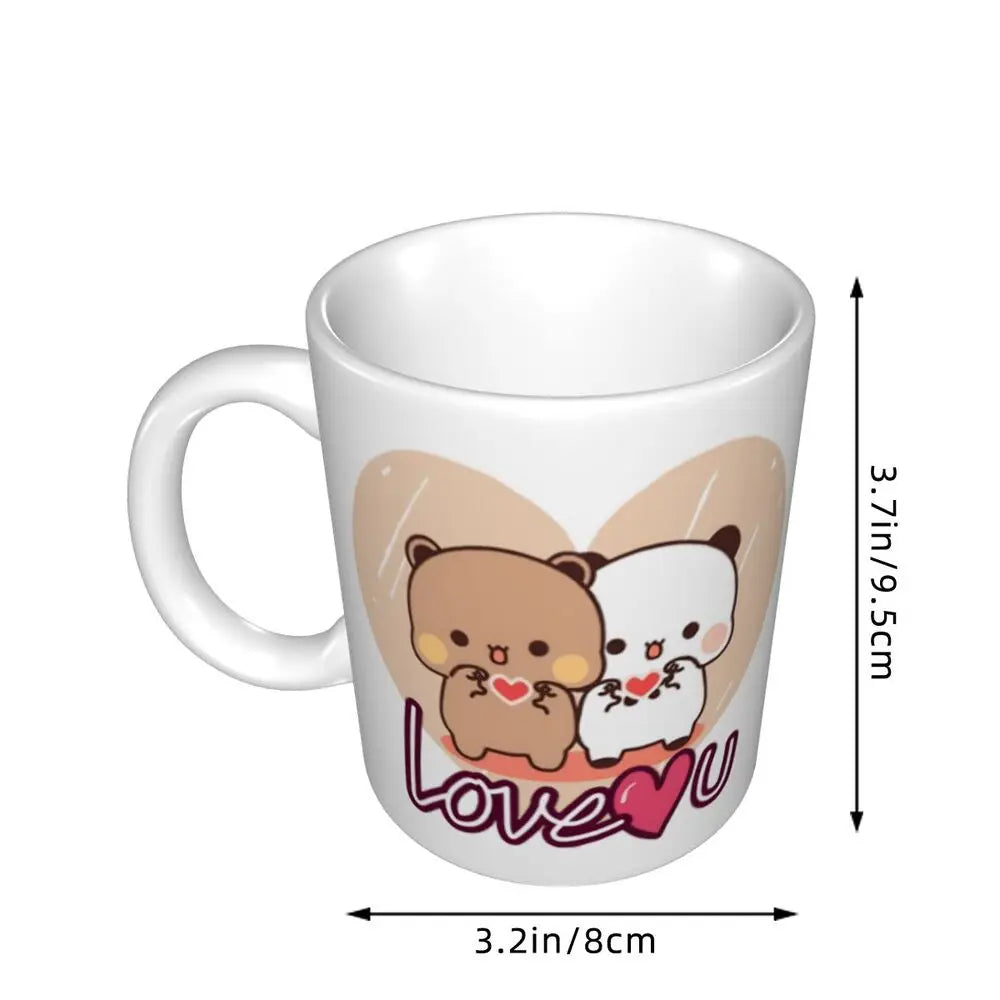 Tazze personalizzate per coppia Bubu Dudu Panda e Brownie Bear Tazza da caffè per tè al latte in ceramica fai-da-te