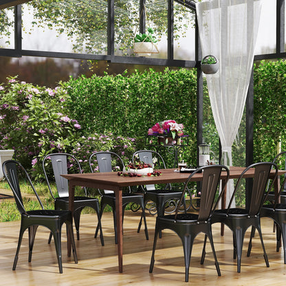 EGOONM Set di 4/8 sedie da pranzo moderne in metallo Sedie in stile industriale impilabili utilizzate per la sedia da pranzo all'aperto del terrazza del ristorante