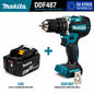 Trapano Avvitatore a Batteria Makita 18V DDF487 Brushless ad Alta Coppia + Batteria al Litio BL1860B BL1840 6.0Ah Kit Utensili Elettrici Spedizione Veloce da Magazzino EU
