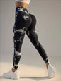 CZGUKE Leggings Tie-Dye da Donna a Vita Alta, Modellanti, Contenitivi, Push-Up, Senza Cuciture, per Yoga e Allenamento in Palestra