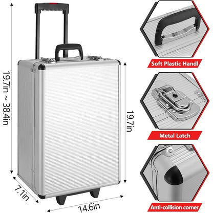 Set Completo di Attrezzi Meccanici da 799 Pezzi con Valigetta su Ruote, Kit Professionale di Chiavi a Bussola e Utensili Manuali per Riparazioni Auto, Manutenzione Domestica, Officina e Progetti Fai-da-Te