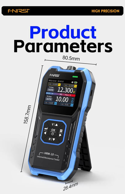 FNIRSI HRM-10 Tester di resistenza interna di tensione della batteria 18650 Tester di condensatori per batterie per auto con piombo al litio acido AC ad alta precisione