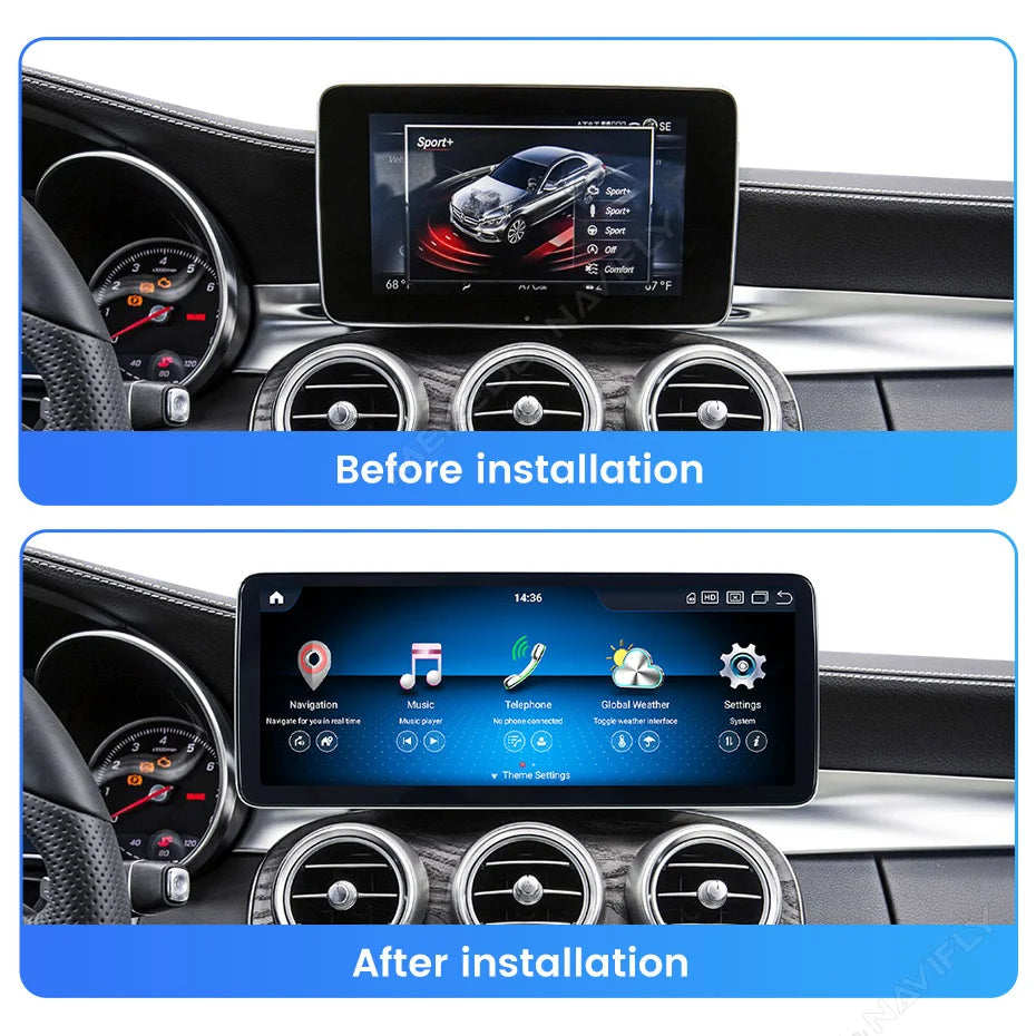 MEKEDE 10.25/12.3” QLED Snapdragon 4G Wireless CarPlay Auto per Mercedes Benz Classe C W205 S205 2014-2018 Lettore multimediale per auto