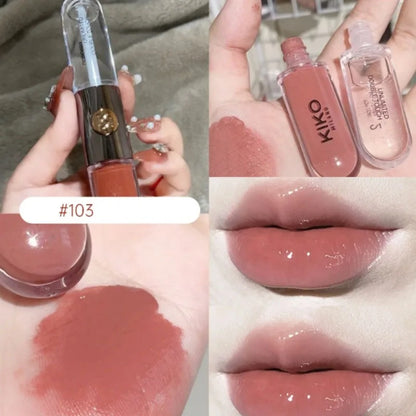 Kiko Milano Edizione Limitata Rossetto a Doppia Punta, Rossetto con Specchio Trasparente, Non Sbiadisce, Non Si Attacca alla Tazza, Lucidalabbra, Trucco