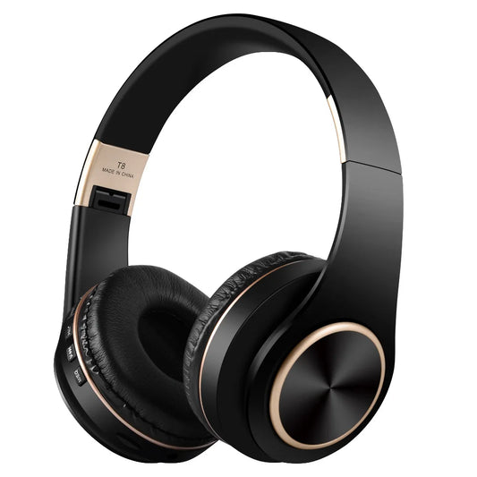 EOENKK T8 Cuffie wireless Bluetooth 5.3 con audio surround stereo, pieghevoli, per sport, a bassa latenza, per gaming, con riduzione del rumore