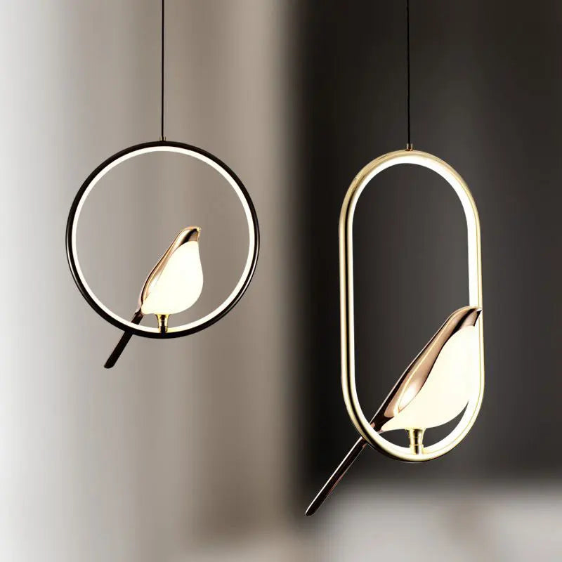 Lampadari a sospensione a LED per uccelli gazza girevoli per interni per lampade a sospensione a soffitto a linea regolabile da comodino per cucina e pranzo