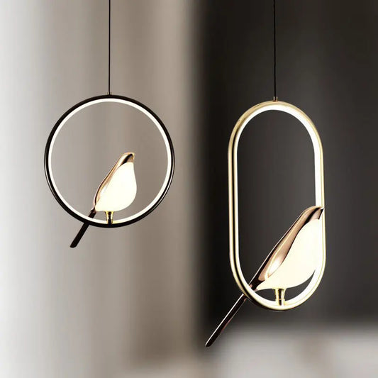 Lampadari a sospensione a LED per uccelli gazza girevoli per interni per lampade a sospensione a soffitto a linea regolabile da comodino per cucina e pranzo