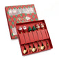Set cucchiaio e forchetta natalizio in acciaio inossidabile caffè tè utensili da dessert confezione regalo design albero di Babbo Natale facile da pulire     6/4/2/1PZ