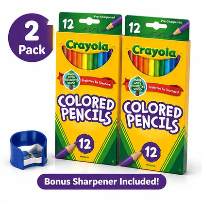 Matite Colorate Cancellabili Crayola, Confezione da 12, 36, 48 Pezzi, Set di Matite Pre-Affilate per Colorare e Disegnare, per Bambini, Studenti e Materiale Scolastico