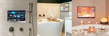 Souria Specchio Intelligente Android con Touchscreen da 22 Pollici, Televisore LED per Bagno e SPA, FHD, Sintonizzatore DTV, DVB, Cucina