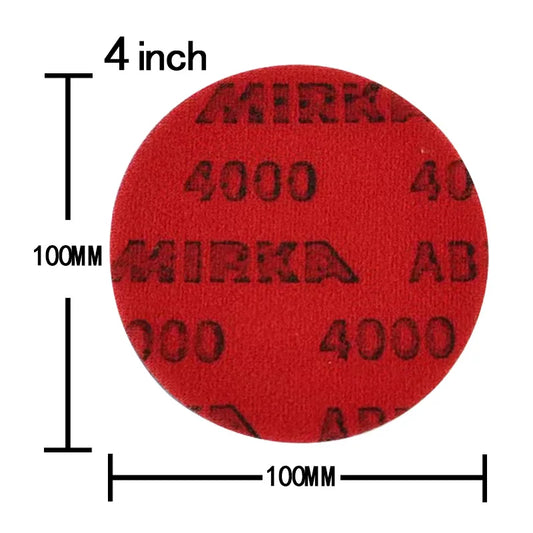 Mirka Abralon Dischi per lucidatura del vetro per auto 4 POLLICI 100 mm Gancio con supporto in schiuma Spugna Carta vetrata Grana 180-4000