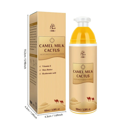Lozione Corpo al Latte di Cammello con Olio di Avocado e Acido Ialuronico, Emulsione Idratante ad Alta Idratazione, Crema Corpo Nutriente per Pelle Secca, Adatta per Viso e Corpo, 100ml