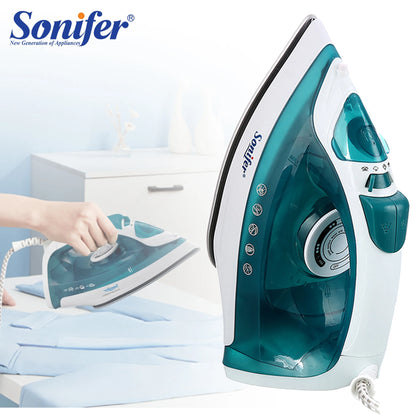 Ferro da stiro elettrico portatile Mini ferro da stiro a vapore per indumenti per ferro da stiro Ferro da stiro con piastra in ceramica regolabile per stirare Sonifer