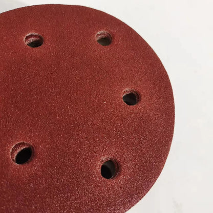 Dischi abrasivi con gancio e anello da 10 pezzi da 125 mm Carta vetrata abrasiva rossa da 5 pollici con 6 fori Grana 80-800 disponibili per levigatrice elettrica