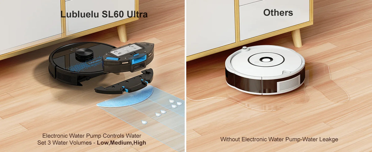 Lubluelu SL60 Max+ 4500Pa Robot Aspirapolvere e Lavapavimenti con Ricarica Automatica per Peli di Animali, Tappeti e Pavimenti Duri