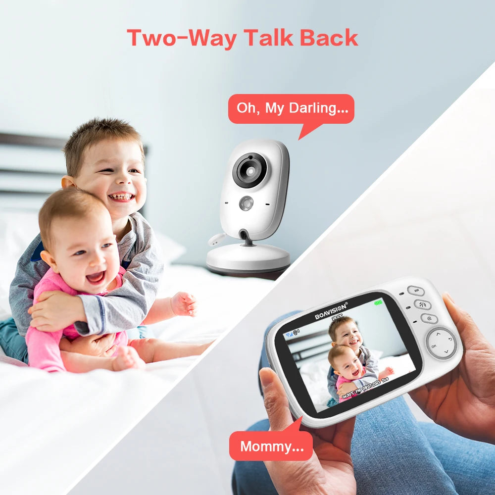 VB603 Video Baby Monitor 2.4G Wireless con LCD da 3.2 pollici Audio bidirezionale Conversazione Visione notturna Telecamera di sicurezza di sorveglianza Babysitter