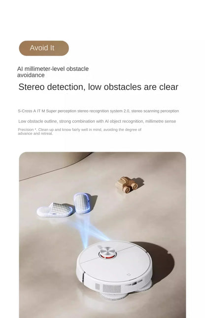 Nuovo robot aspirapolvere Xiaomi Mijia M30 Pro, potente e multifunzione, con funzione di taglio dei capelli integrata e sistema anti-groviglio.