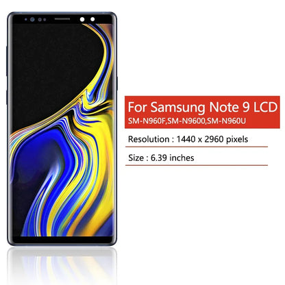 Nuovo LCD per Samsung Note9, Display Touch Screen Digitizer Assembly per Samsung Note 9 N960F N960U N9600 con Cornice LCD