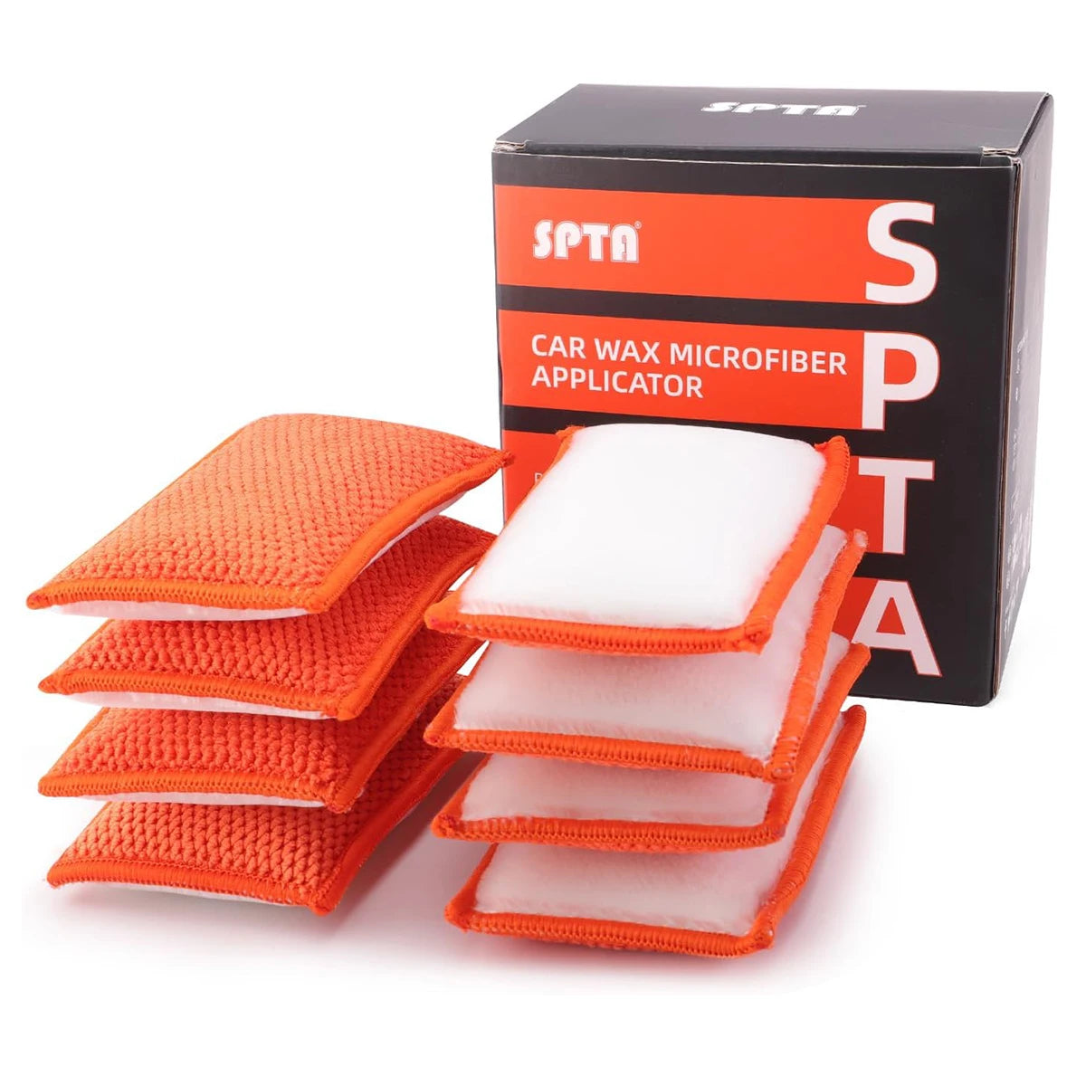 SPTA Set di 8 Spugne per Pulizia Interni Auto, Applicatori per Cera Auto, per Pulizia Domestica di Sedili in Pelle e Divani
