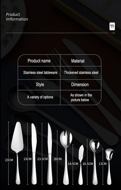 Set di posate da 24 pezzi in acciaio inossidabile, set di stoviglie, cucchiaio e forchetta, coltello, forchetta, cucchiaio da dessert, cucchiaio da tè