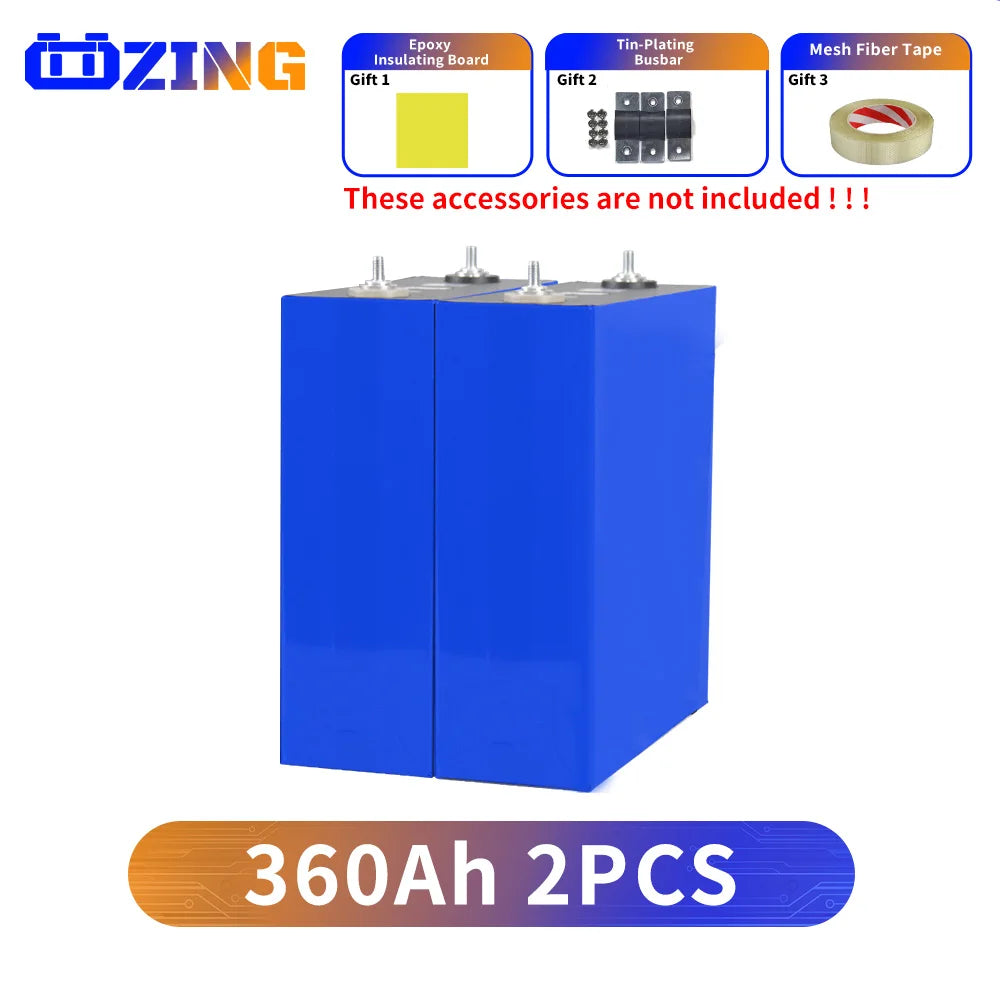 Magazzino UE 360Ah LiFePO4 Batteria 3.2V agli ioni di litio LFP Akku Cell FAI DA TE RV Barca Nave Carrelli da golf Energia solare Sistema di accumulo di energia domestica