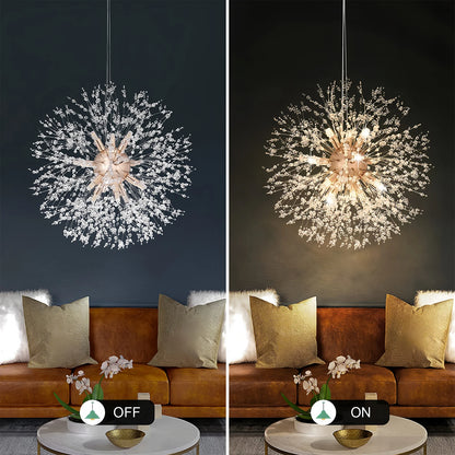 Lampadario di Lusso IRALAN a Soffitto, Lampada a Sospensione in Cristallo a Forma di Soffione, Luce a 3 Colori, Lampade a LED per Tavolo da Pranzo e Soggiorno