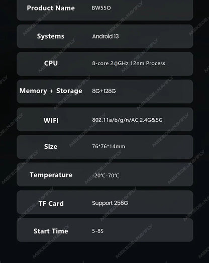 Mekede Android 13, processore a 8 core, 8 GB di RAM, 128 GB di memoria, TV box portatile, CarPlay wireless, Android Auto wireless, navigazione GPS, menu multimediale, equalizzatore, compatibile con BMW ID6, ID7, ID8, ID9, sup