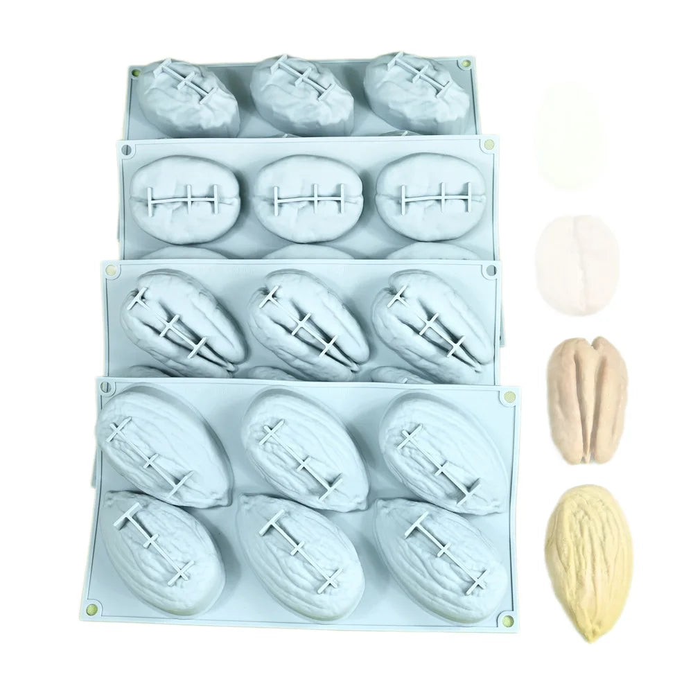 Stampo in Silicone Grande per Mousse di Mandorle/Pistacchi/Pecan/Chicchi di Caffè, Stampo Fai-da-Te per Cioccolato e Gelato, Utensili per Decorazione Torte