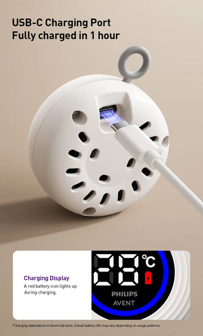 Termometro Digitale per Bagnetto Philips Avent, Lettura Rapida in 5 Secondi, Ricaricabile USB, Materiale ABS Sicuro, Misuratore di Temperatura Galleggiante per Bambini