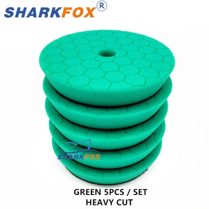 Sharkfox Disco Lucidante per Auto 5/6 Pollici, Tamponi Lucidanti Autoadesivi, Tampone Lucidante in Schiuma Tedesca per Lucidatura e Ceratura per DA/RO