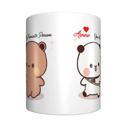 Tazze personalizzate per coppia Bubu Dudu Panda e Brownie Bear Tazza da caffè per tè al latte in ceramica fai-da-te