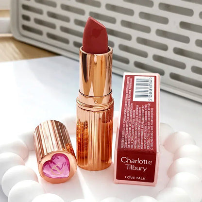 Charlotte Brand Blush in stick colorato, lucidalabbra idratante al collagene, rossetto in tubetto oro con diamante rosa, cosmetici Tilbury