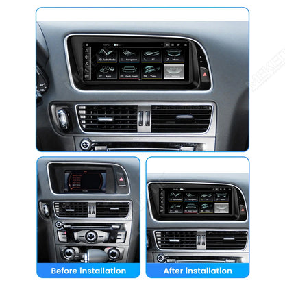 Schermo da 8,8 pollici, stile originale, sistema multimediale wireless con CarPlay e Android Auto per Audi Q5 2010-2017, 4G LTE, WiFi, BT, navigazione GPS, autoradio Android, lettore video 4K.
