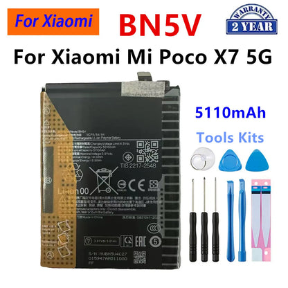 Batteria BN4A BN5W BN5Y BN6C BN71 BM68 BM5R BM5T BN5V BP59 per Xiaomi Redmi Note 7 14 15 Pro Xiaomi 13T Redmi 12 Poco X6 X7 5G