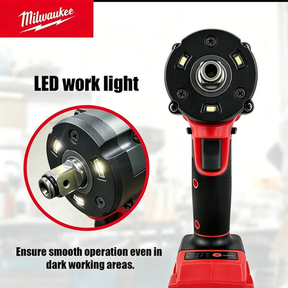 M18 Milwaukee 1/2' FUEL Avvitatore a impulsi brushless senza fili 600N.m 3500RPM con 3 luci LED, chiave dinamometrica compatta, utensile elettrico