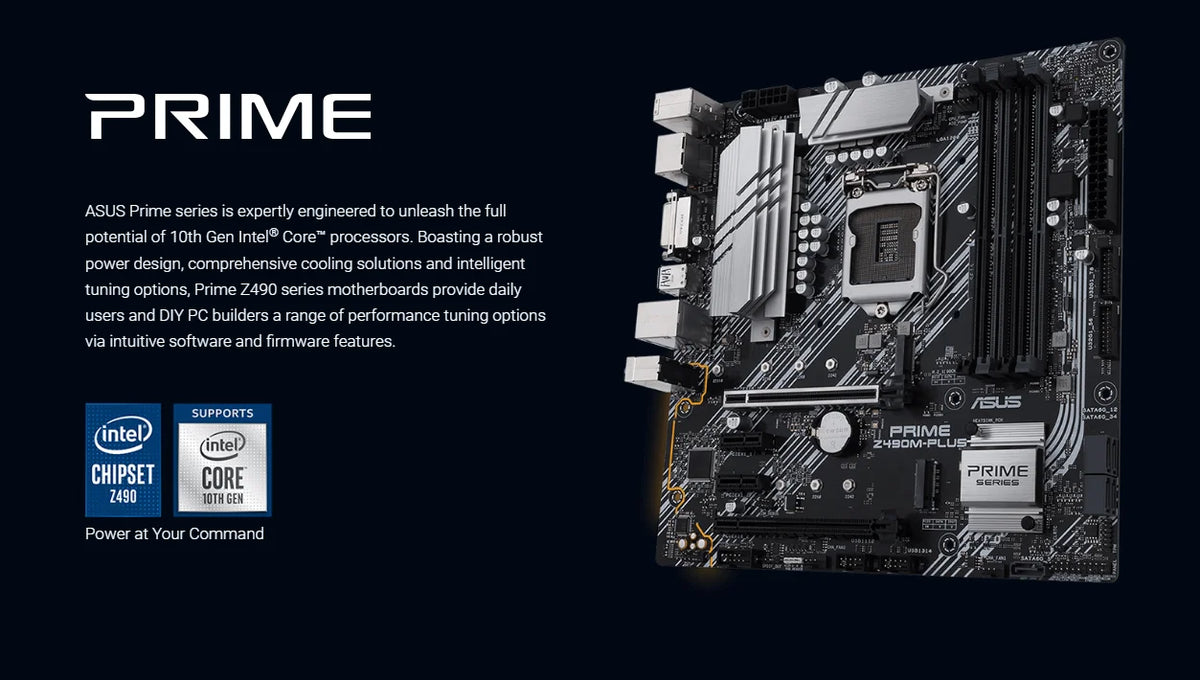 Scheda madre ASUS PRIME Z490M-PLUS Intel Z490 LGA 1200 supporta CPU 11900K 10900K 10700K 11700K 10600K 11600K DDR4 M.2 HDMI MATX