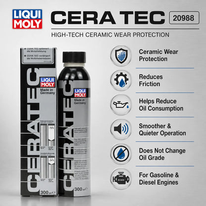 Liqui Moly CeraTec Additivo Ceramico per Olio Motore, Antiusura e Riduttore di Attrito, Protettore per Motori Turbo Auto