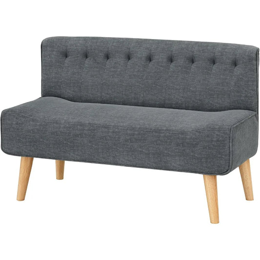 Divano a 2 Posti Garvee Grigio Scuro, Imbottito in Spugna, Rivestimento in Ciniglia, Divano Compatto 75x117x42cm per Piccoli Appartamenti, Case in Affitto, Dormitori