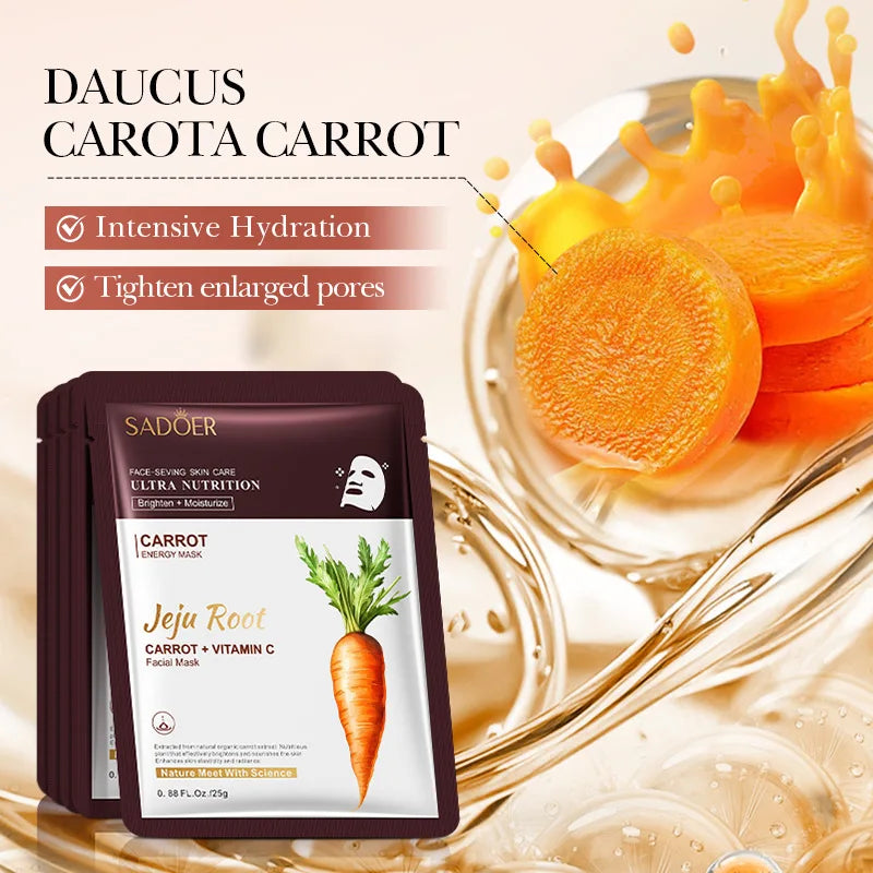 5 pz SADOER Radice di Pianta Maschera Per Il Viso Ginseng Sbiancamento Maschere Per Il Viso Idratante Rassodante Idratante Viso Copriletto Maschera Cura Della Pelle