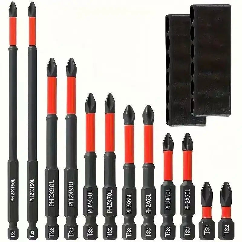 5-60PCS PH2 Set di punte per avvitatore a percussione Set di cacciaviti a croce magnetici Set di punte per trapano a percussione Vite Cacciavite a croce antiscivolo in acciaio legato
