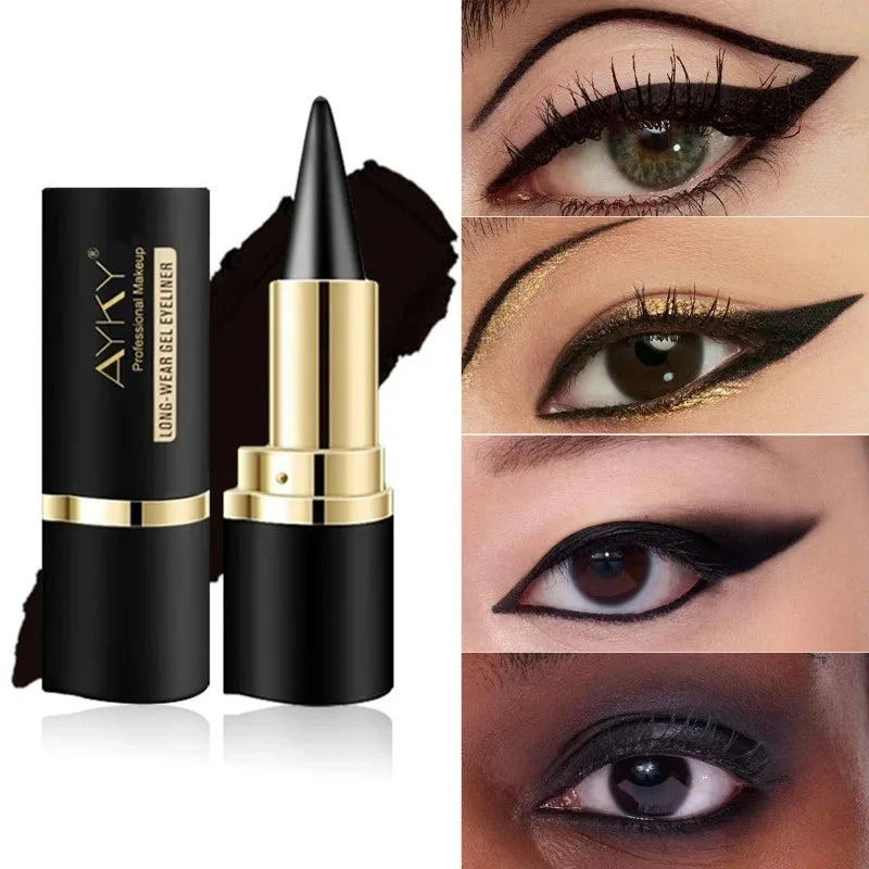 Matita Gel Eyeliner Impermeabile Opaca Nera Bianca Liscia Altamente Pigmentata Anti-sbavatura Stick Ombretto Multiuso Cosmetico per Trucco Occhi